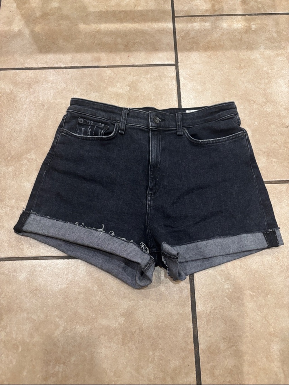 Rag & Bone Black Nina Denim High-Rise Shorts